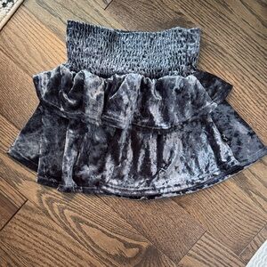 Chic Velvet Gray Skirt for Kids